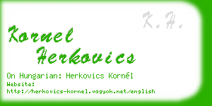 kornel herkovics business card